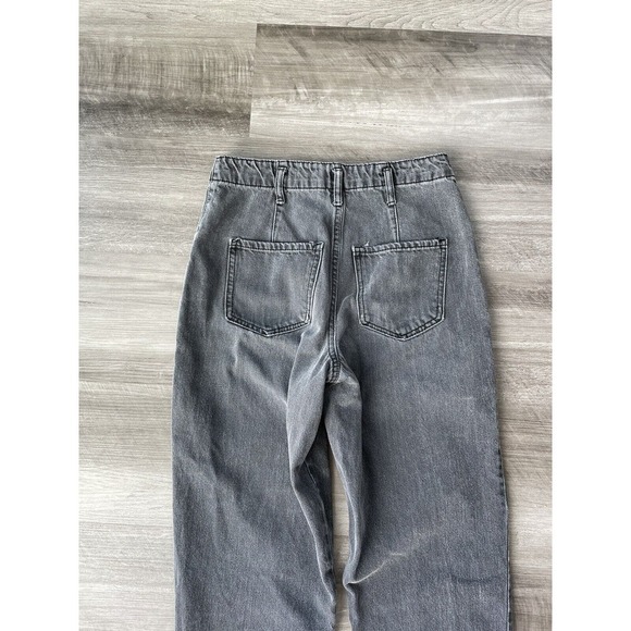 Forever 21 Faded Black Button Fly Jeans 25 High Rise Tapered E1 - Picture 6 of 6